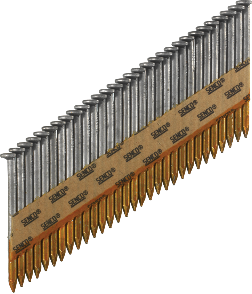 Senco 34 Degree 2.9mm-3.1mm Diameter Paper Collated Clipped Head Smooth Hot Dipped Galvanised Strip Nails 65mm-90mm 2,000/Box