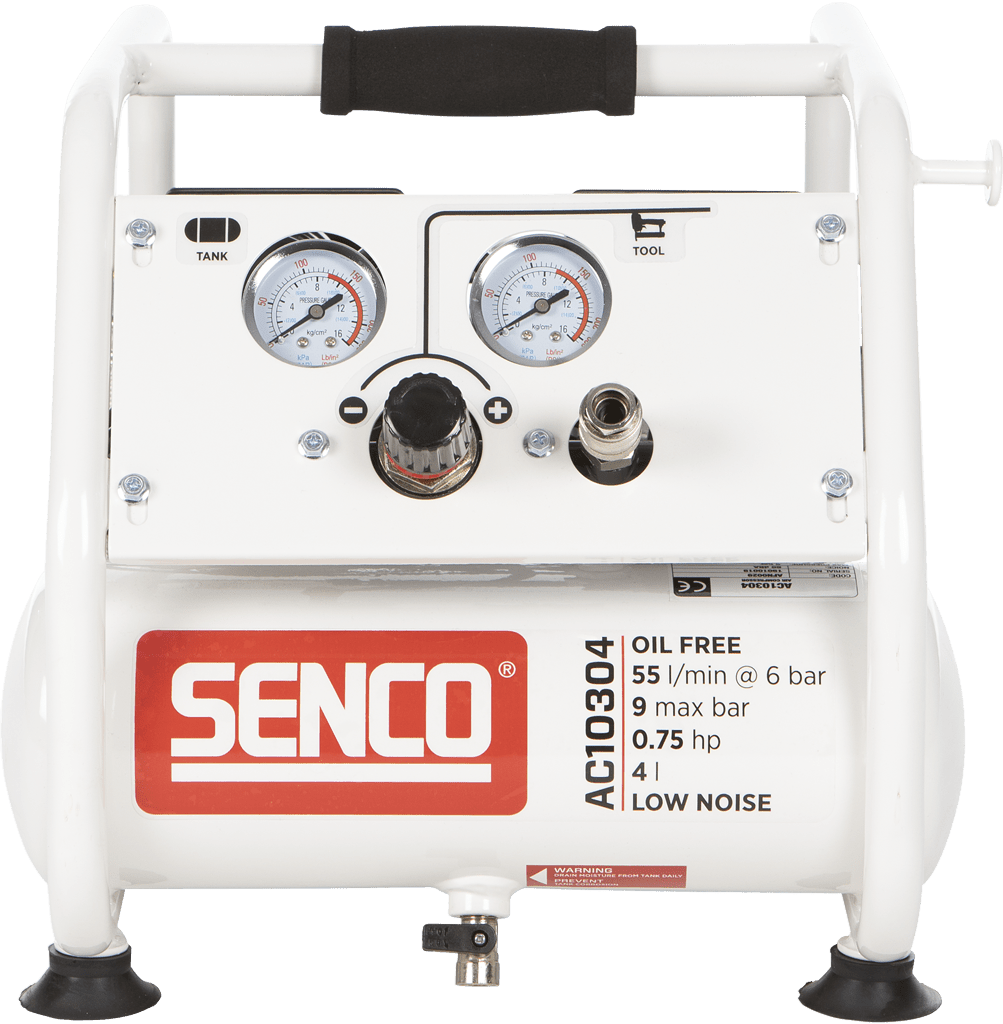 Senco AC10304 230V 4 Litre 0 75 HP Low Noise Electric Air Compressor A senco-ac10304-230v-4-litre-0-75-hp-low-noise-electric-air-compressor-a