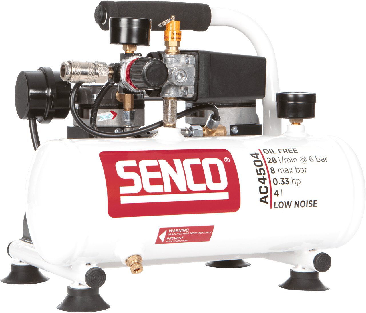 Senco AC4504 4 Litre 0.37 HP Low Noise Electric Air Compressor - ProNailers