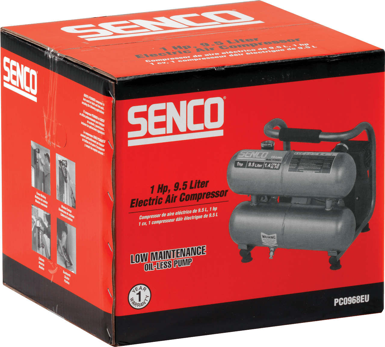 Senco PC0968 230V 10 Litre 0.72 HP Mini Electric Air Compressor PC0968EU - ProNailers