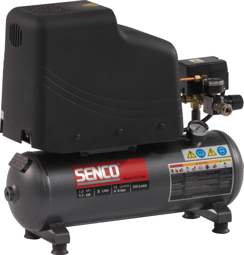 Senco PC1248 230V 8 Litre 1.5 HP Mini Electric Air Compressor PC1248EU - ProNailers
