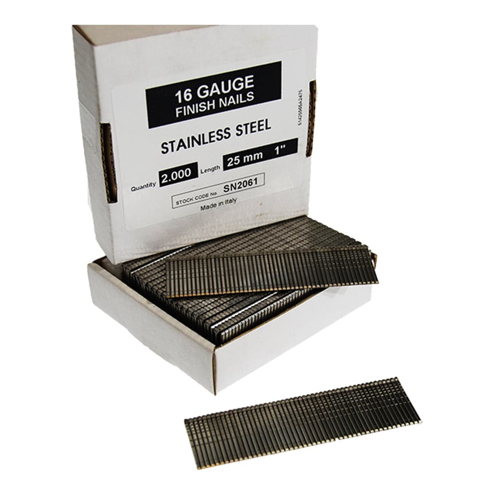 16 Gauge Stainless Steel Finish Nails 25mm-64mm 2,000/Box - ProNailers