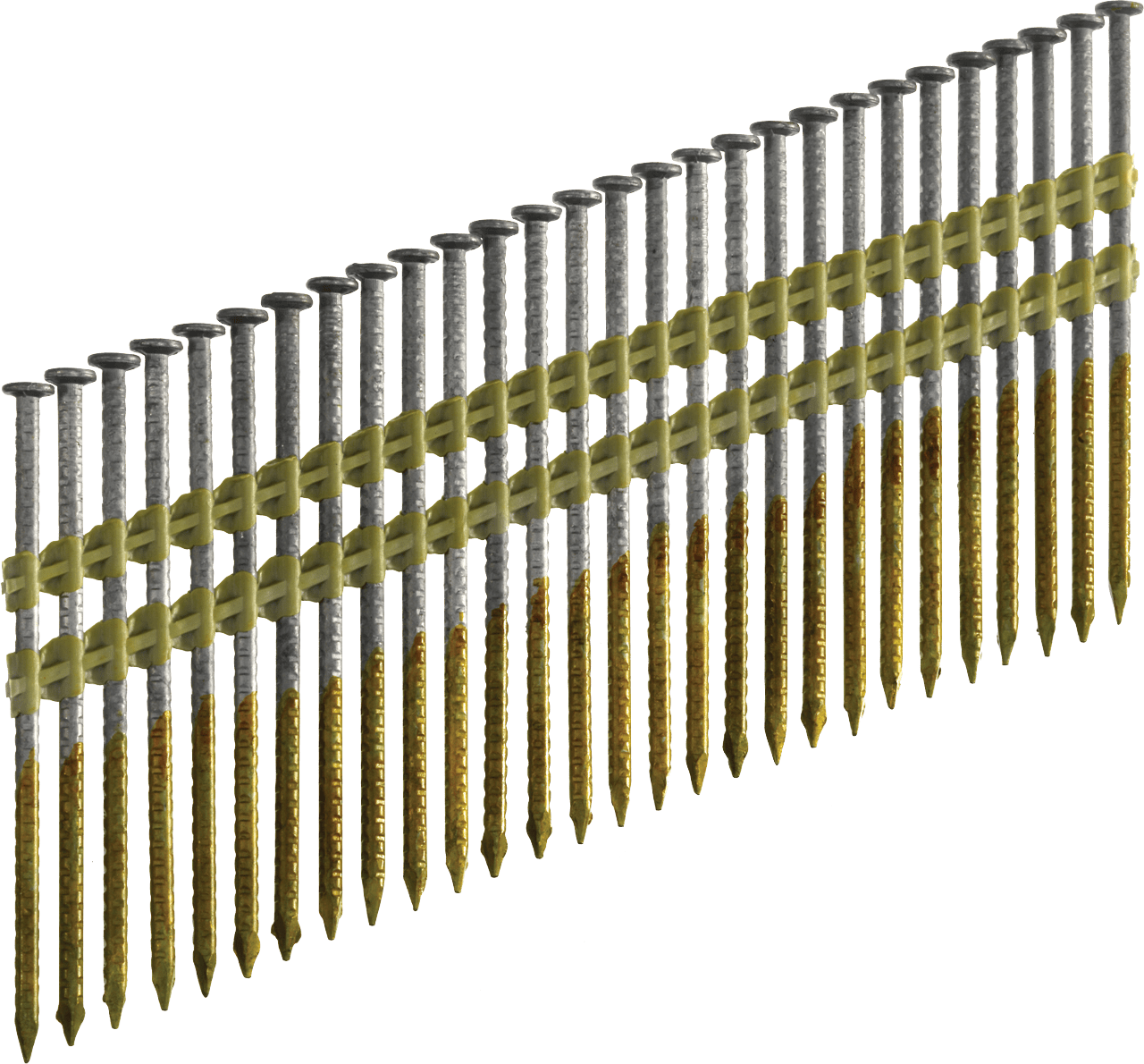 Senco 21 Degree 2.9mm-3.1mm Diameter Plastic Collated Full Round Head Barbed Hot Dipped Galvanised Strip Nails 50mm-90mm 2,000/Box - ProNailers