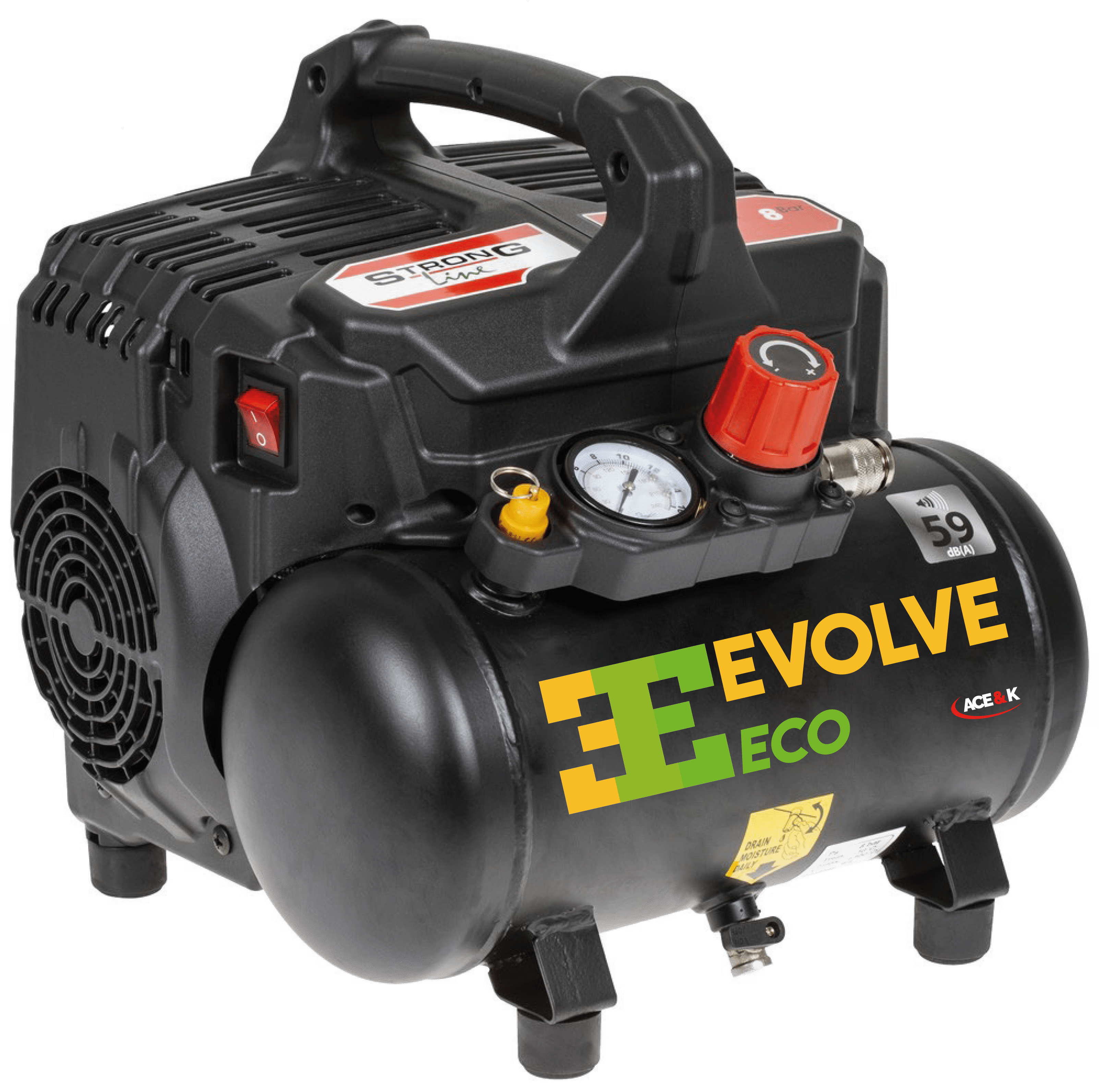 Ace & K Evolve 6 Litre 1 HP Electric Air Compressor - ProNailers