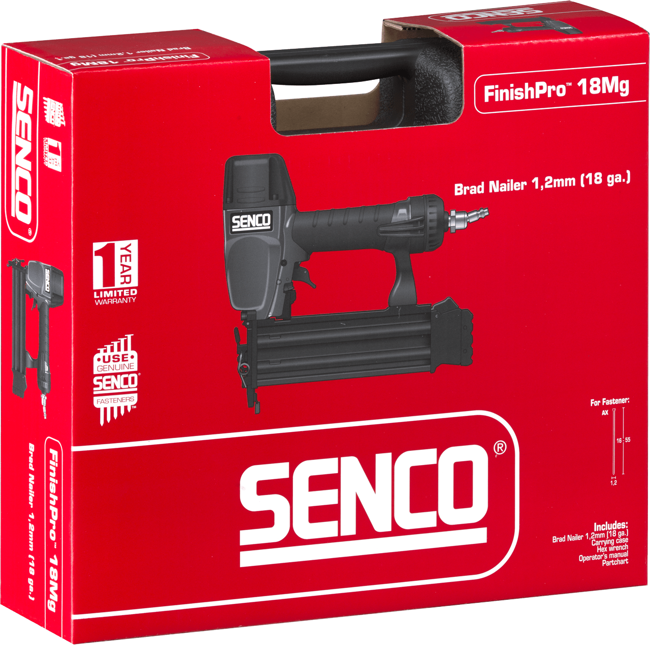 Senco FinishPro18Mg 18 Gauge Brad Nailer 16mm-50mm 1U2025N - ProNailers