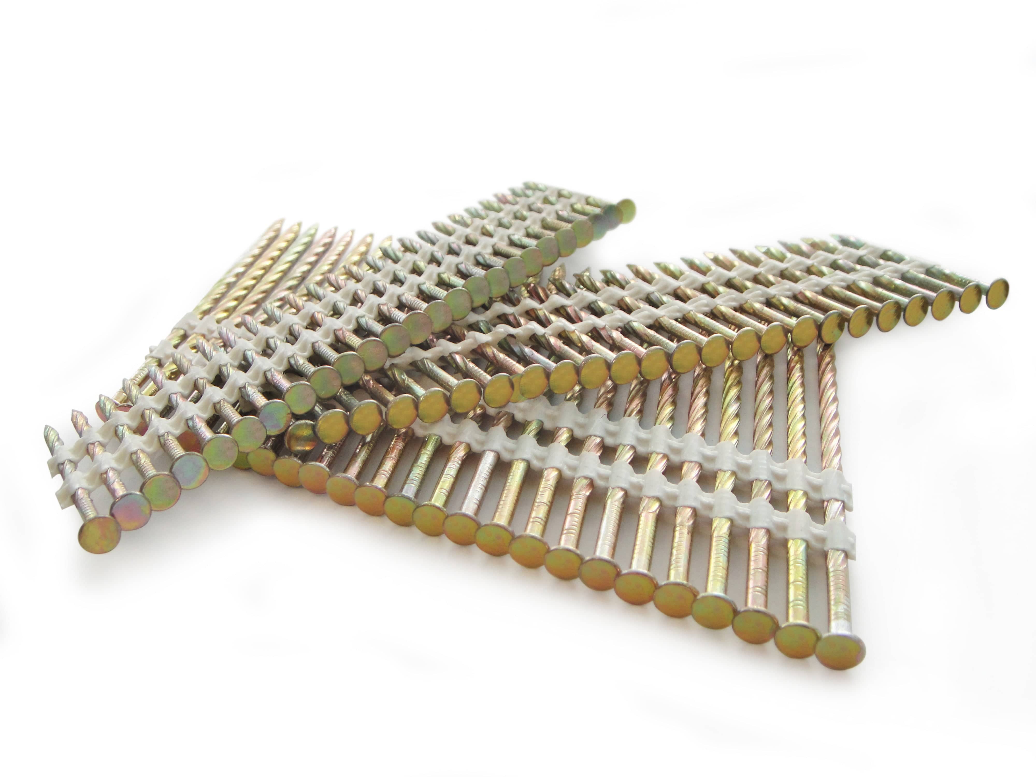20 Degree 2.9mm-3.1mm Diameter Plastic Collated Full Round Head Ring Galvanised Framing Nails 50mm-90mm 3,000/Box - ProNailers