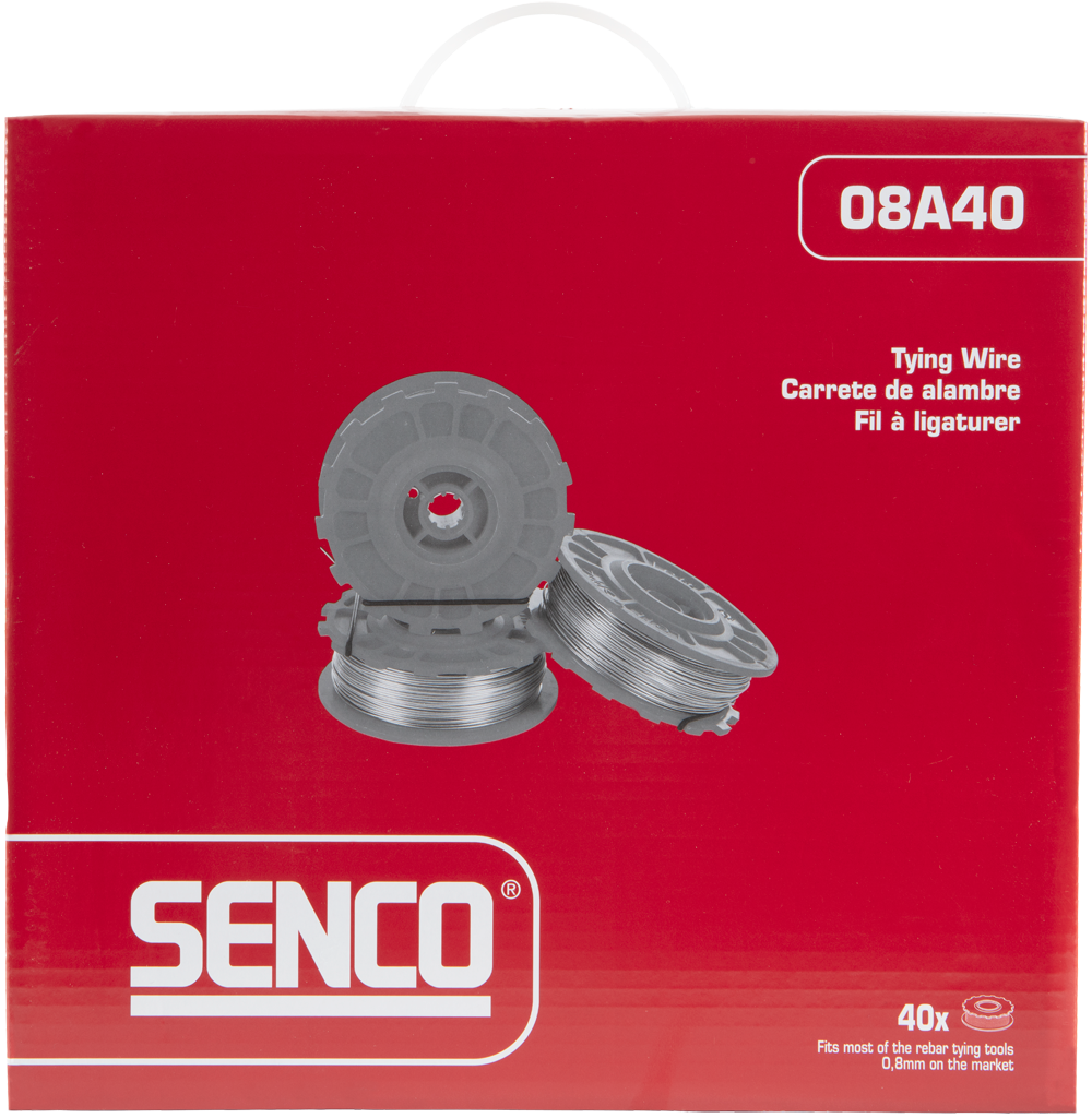 Senco 0.8mm Diameter Electro Galvanised Rebar Tying Wire 40 Coils/Box 08A40