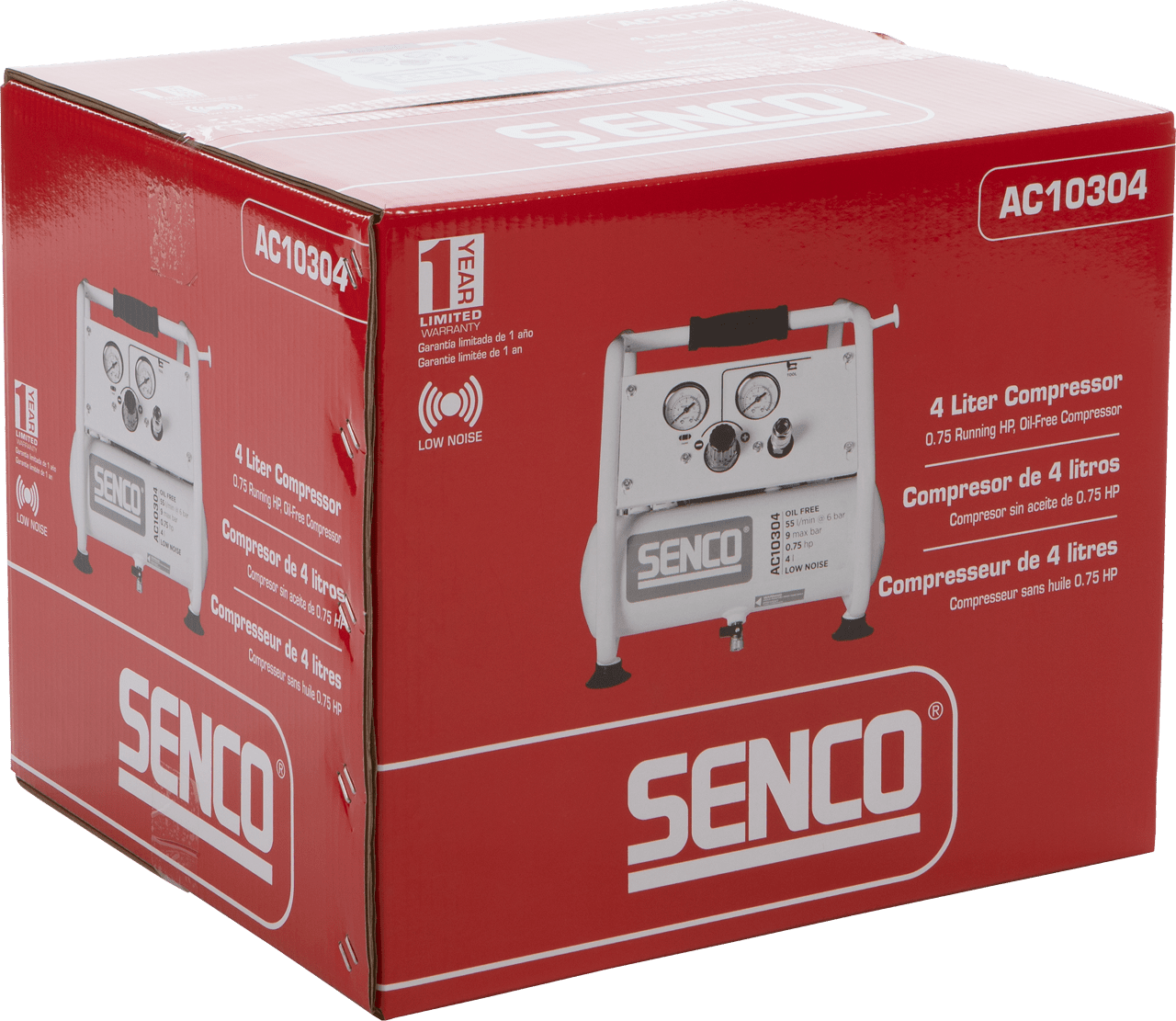 Senco AC10304 230V 4 Litre 0.75 HP Low Noise Electric Air Compressor AFN0029 - ProNailers