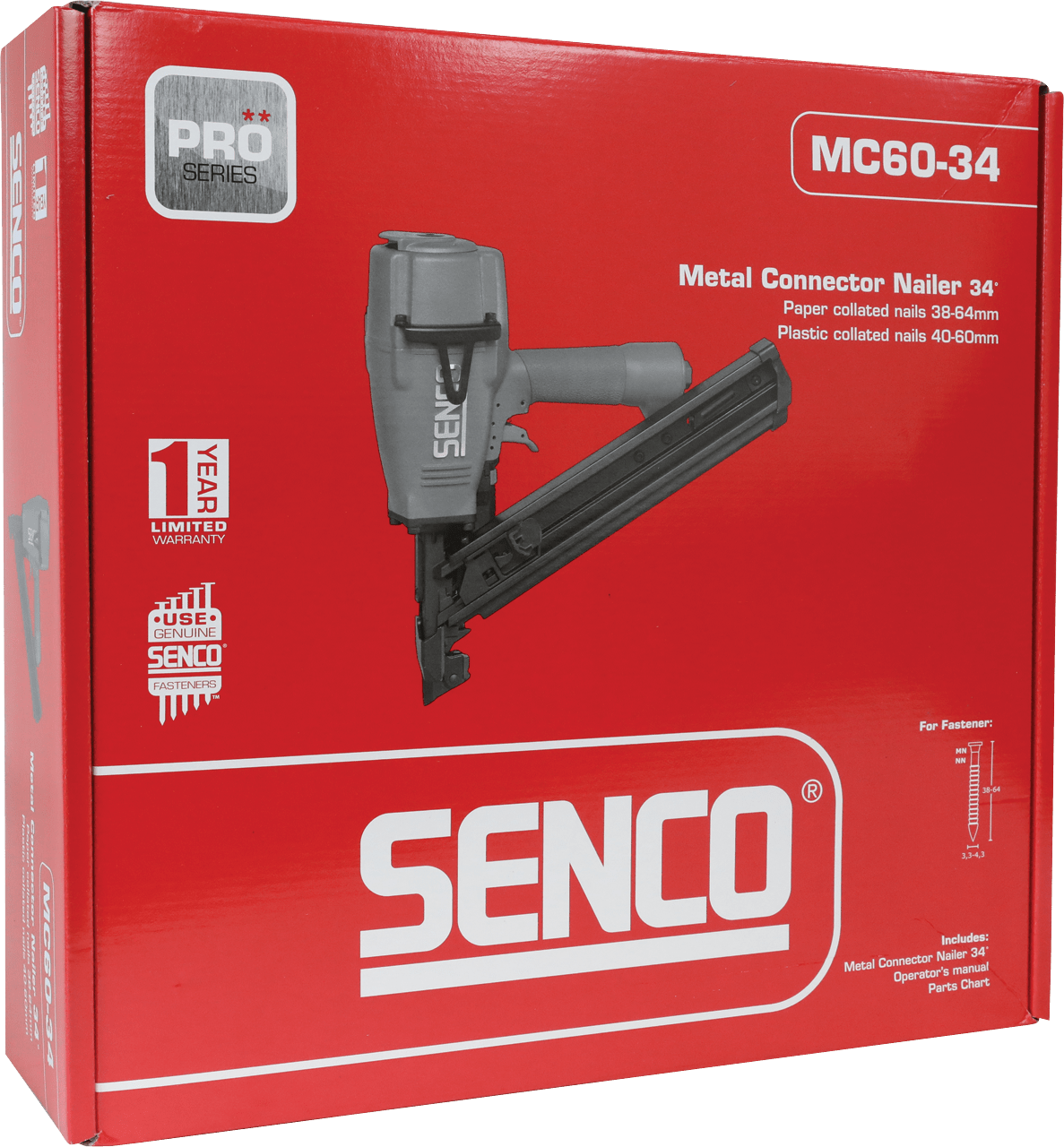 Senco MC60-34 Degree Positive Placement Metal Connector Nailer 38mm-64mm 6K2001N - ProNailers