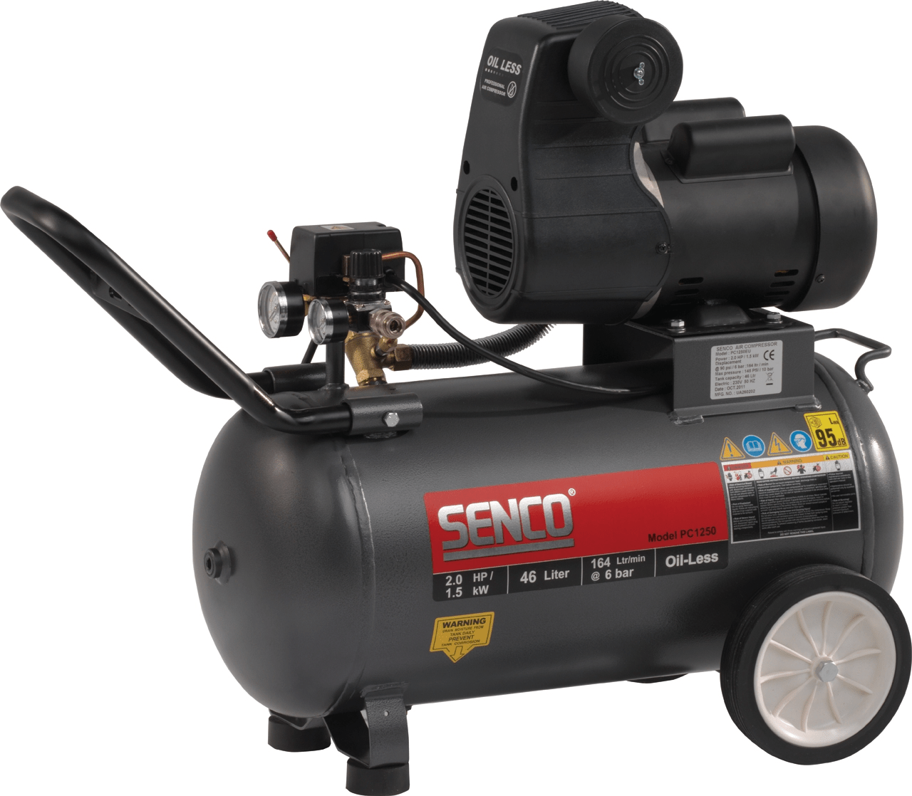 Senco PC1250 46 Litre 2 HP Midi Electric Air Compressor - ProNailers