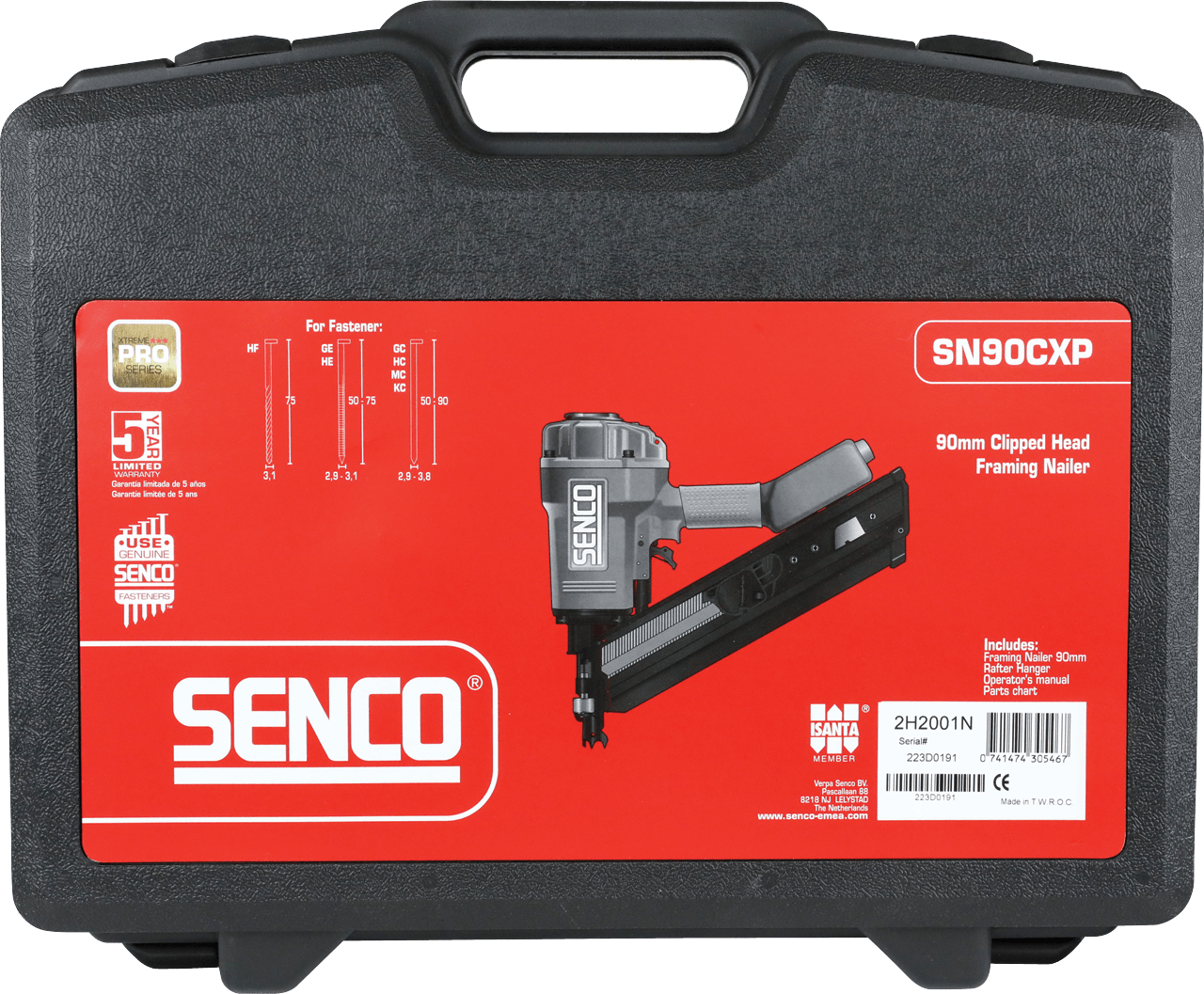 Senco SN90CXP Dual Fire 34 Degree Clipped Head Framing Nailer 50mm-90mm 2H2001N - ProNailers