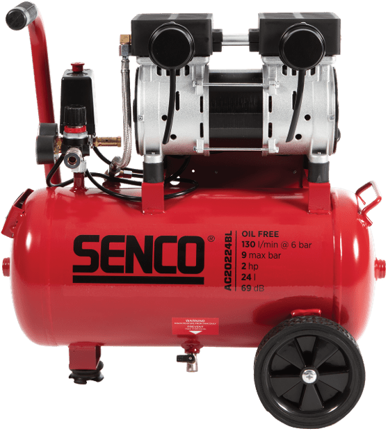 Strong Back Compressor Shop Senco AC20224BL 24 Litre 2 HP Low Noise Electric Air Compressor ...