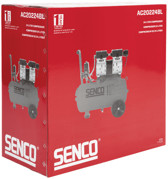 Senco AC20224BL 24 Litre 2 HP Low Noise Electric Air Compressor - ProNailers