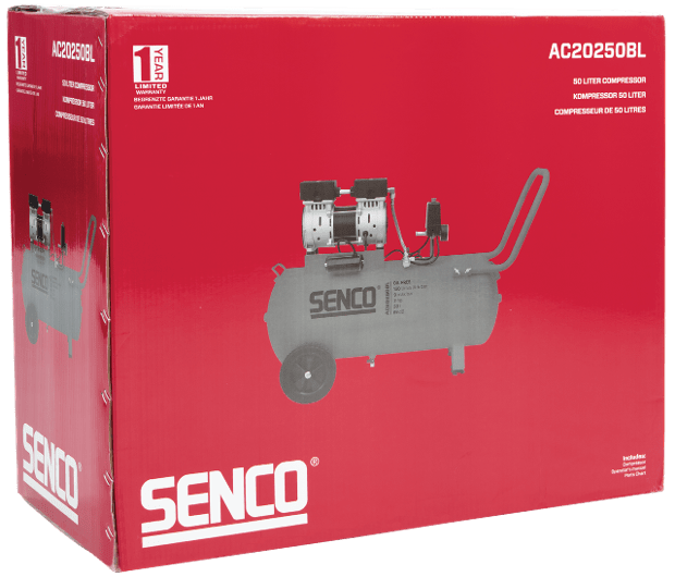 Senco AC20250BL 50 Litre 2 HP Low Noise Electric Air Compressor - ProNailers