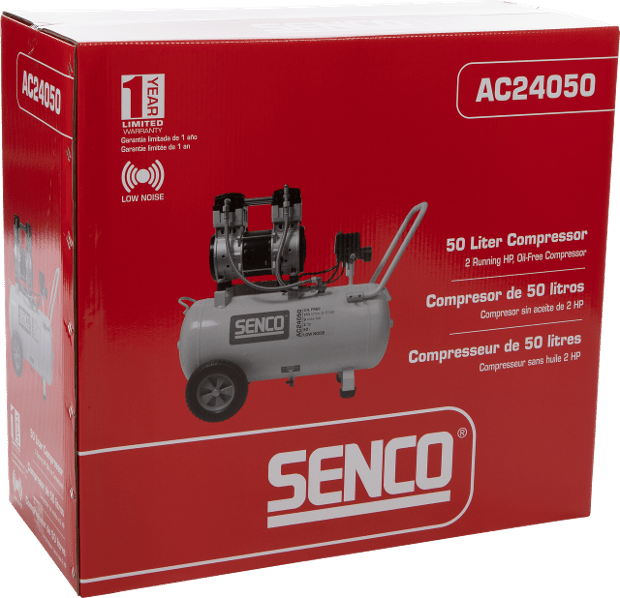 Senco AC24050 50 Litre 2 HP Low Noise Electric Air Compressor - ProNailers